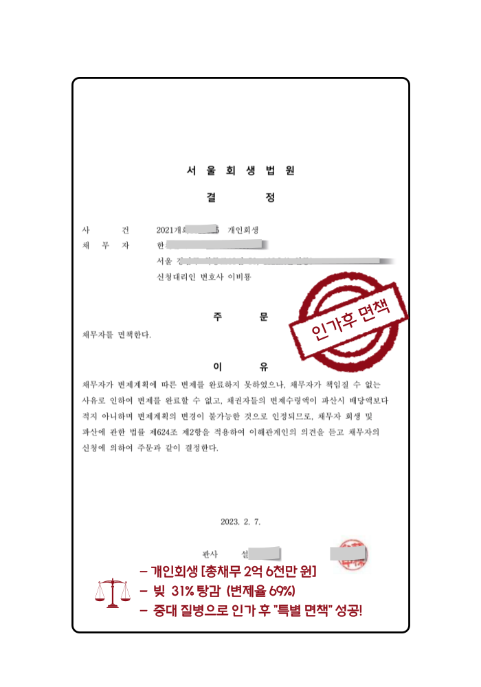 개인회생 성공사례 3